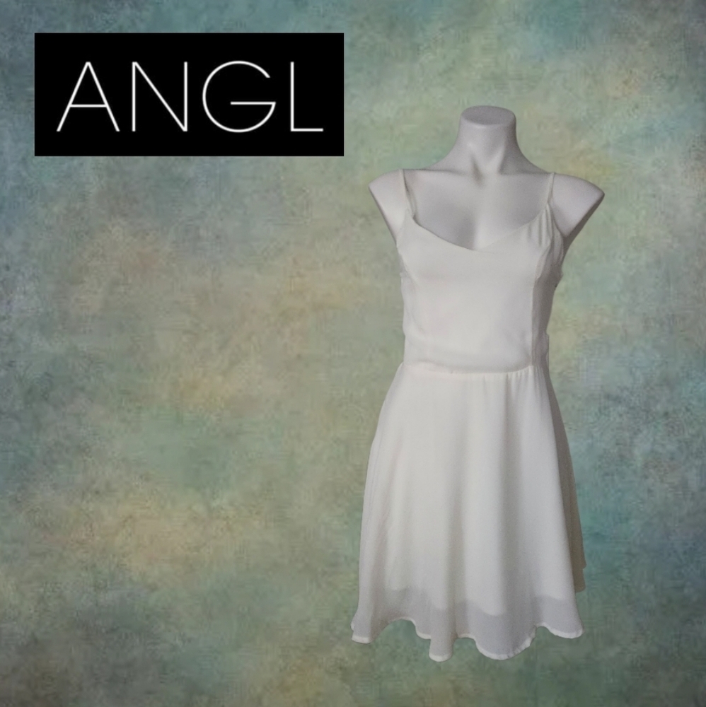 ANGL Chiffon White Dress
